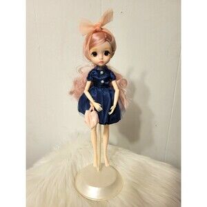 BTD Collectible Posable Doll Kids 10" Blue Accessories EUC Play Pretend Toys